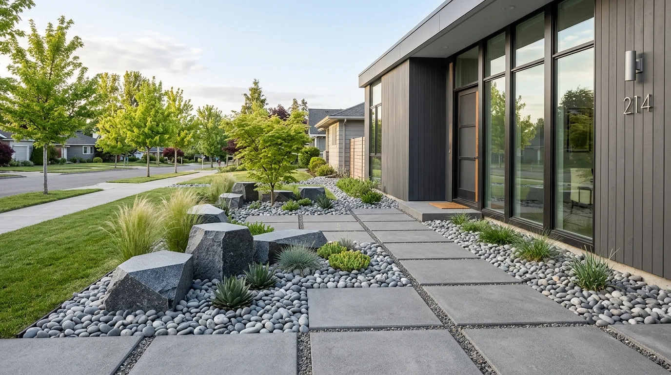 Stone Path and Rock Bed